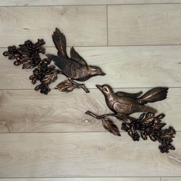 Pair Of Mcm Coppercraft Guild Birds On Dogwood Branch - Picture 1 of 14